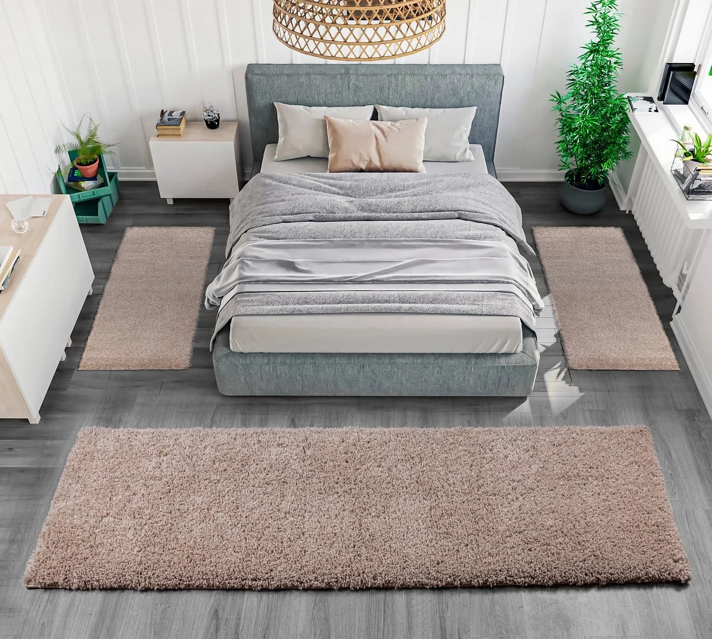 OTTO HOME Bettumrandung Shaggy 30 Beige 3-teilig - Bild 4