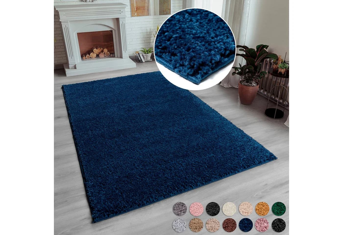 Hochflor-Teppich Shaggy 30 Blau Kunstfaser my home - Bild 2