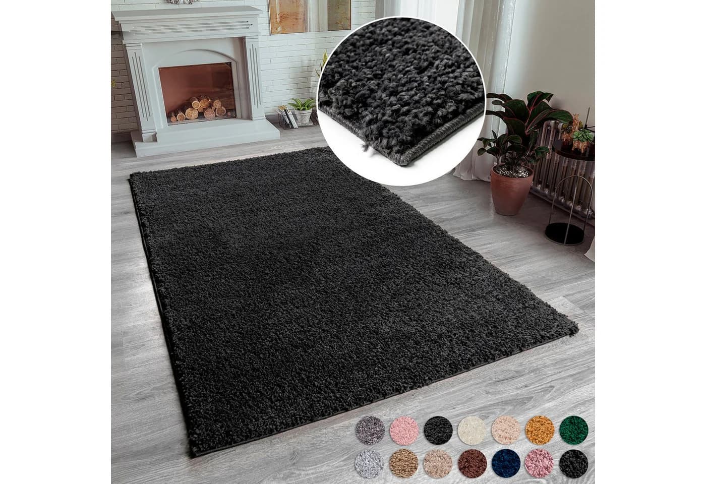 Hochflor-Teppich MY HOME Shaggy 30 Grau - Bild 2