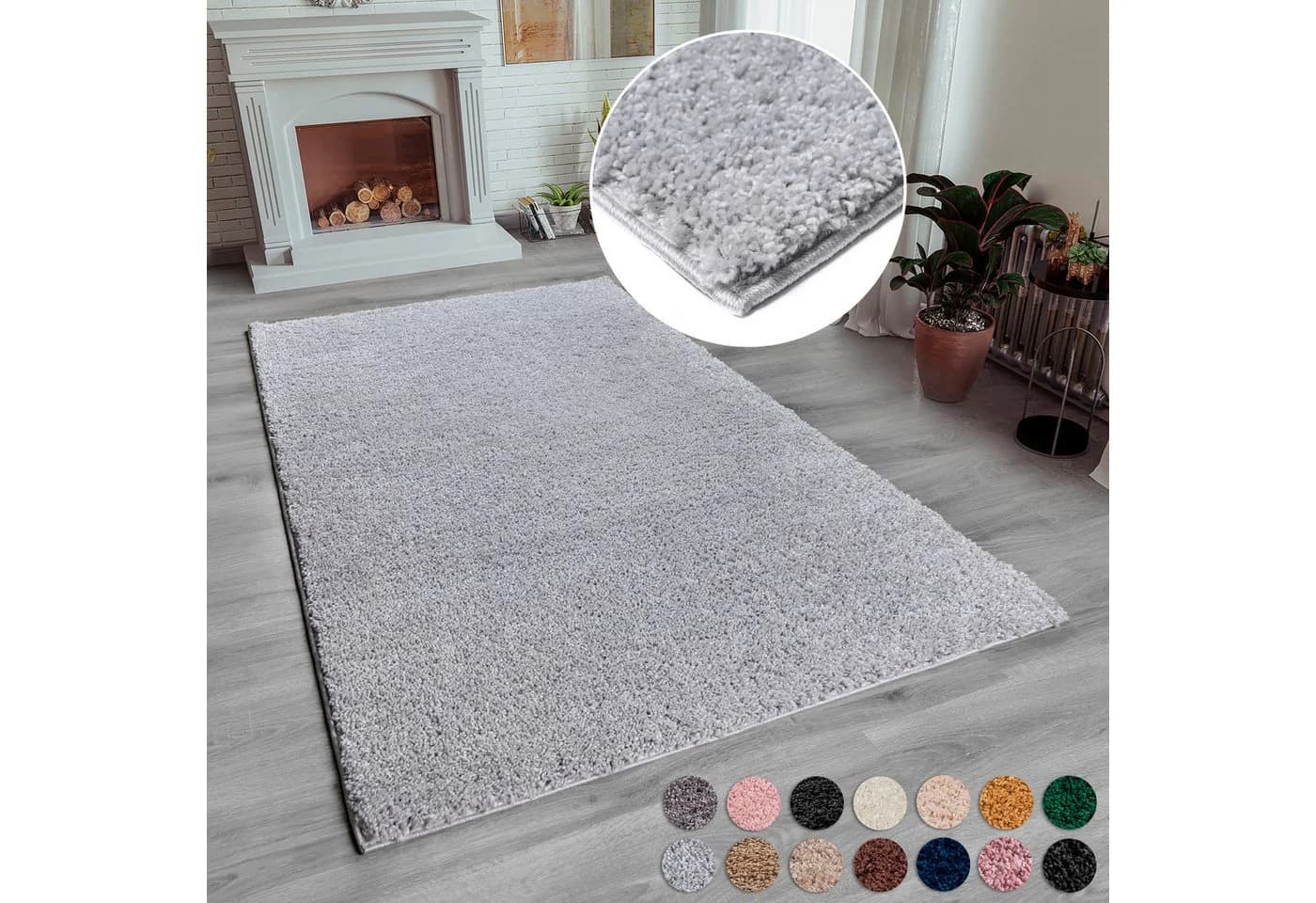 Hochflor-Teppich Shaggy 30 my home Grau - Bild 2