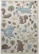 SIGIKID Kinderteppich Forest Beige Blau Waldtiere Motiv Bild 3