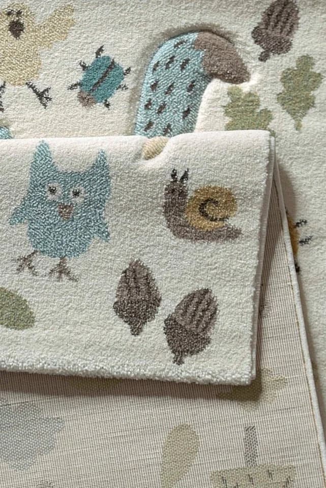 SIGIKID Kinderteppich Forest Beige Blau Waldtiere Motiv - Bild 4