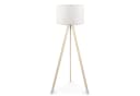Opviq Stehlampe 38 x 140 cm, Skandinavisches Design, Eiche-Optik, Weißer Stoffschirm Bild 2