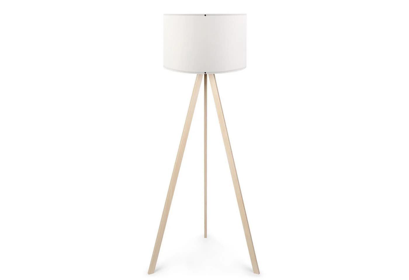 Opviq Stehlampe 38 x 140 cm, Skandinavisches Design, Eiche-Optik, Weißer Stoffschirm - Bild 2