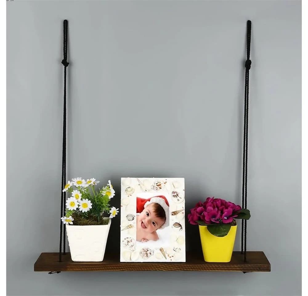 Skye Decor Wandregal 100% Fichtenholz Walnuss Modern Rustikal - Bild 3