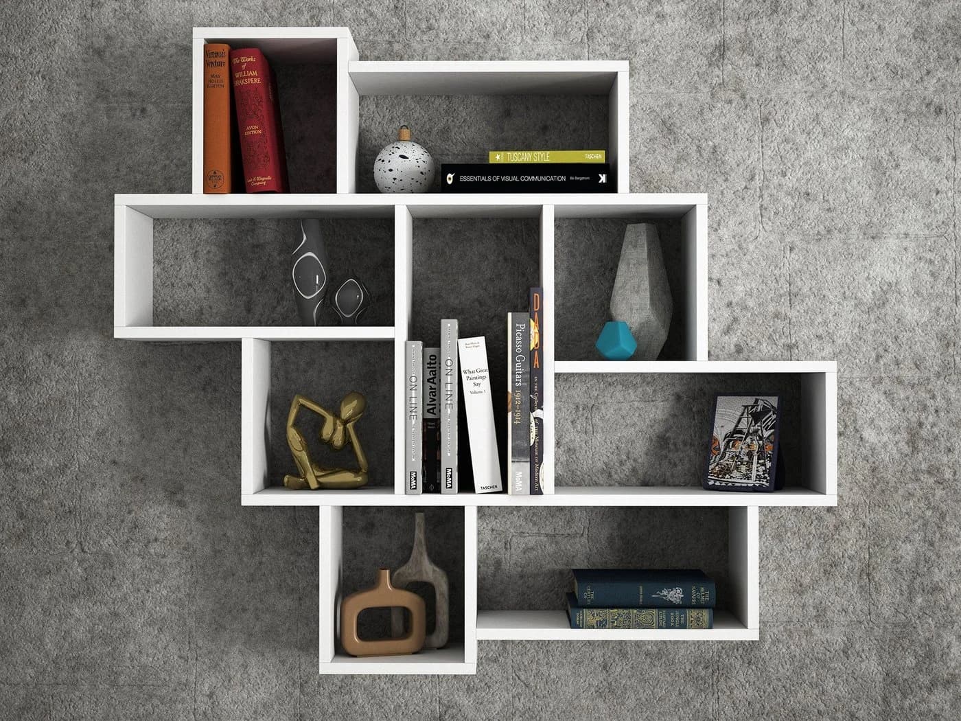 Skye Decor Wandregal Weiß Modern Melaminbeschichtet