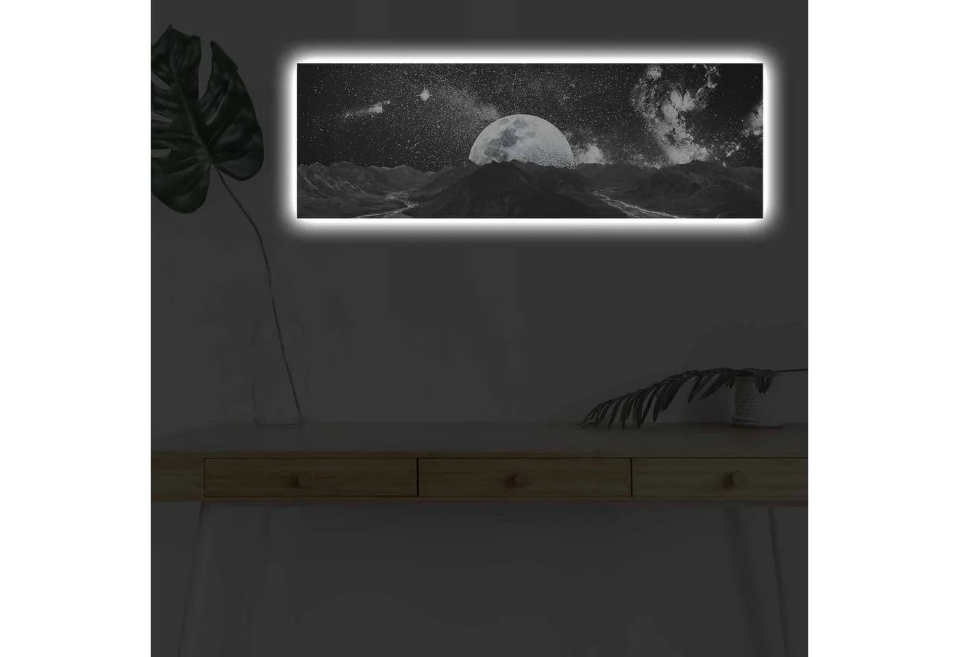 Wallity LED-Leinwandbild 100% Wildleder mit Beleuchtung