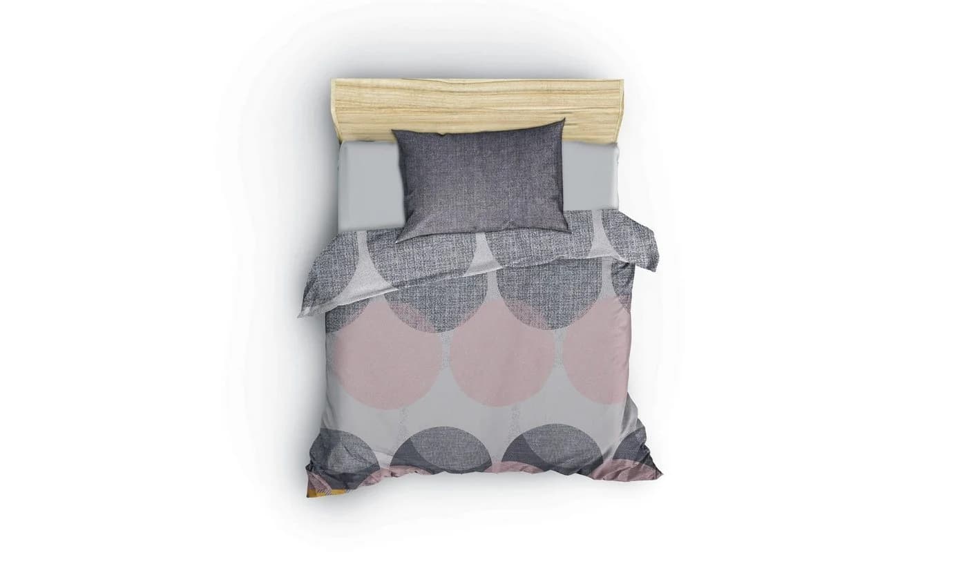 L'Essentiel Maison Bettwäsche-Set Leron Baumwolle 2-teilig Grau/Rosa/Weiß