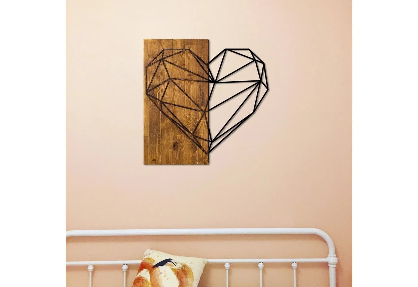 Wallity Wanddekoobjekt 50% Holz 50% Metall Walnuss Schwarz