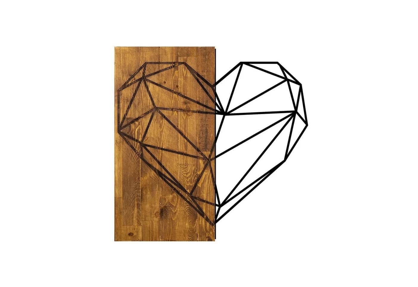 Wallity Wanddekoobjekt 50% Holz 50% Metall Walnuss Schwarz - Bild 2