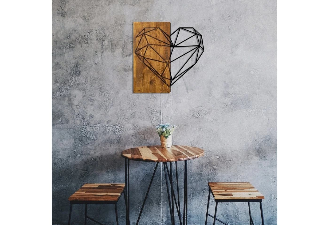 Wallity Wanddekoobjekt 50% Holz 50% Metall Walnuss Schwarz - Bild 4
