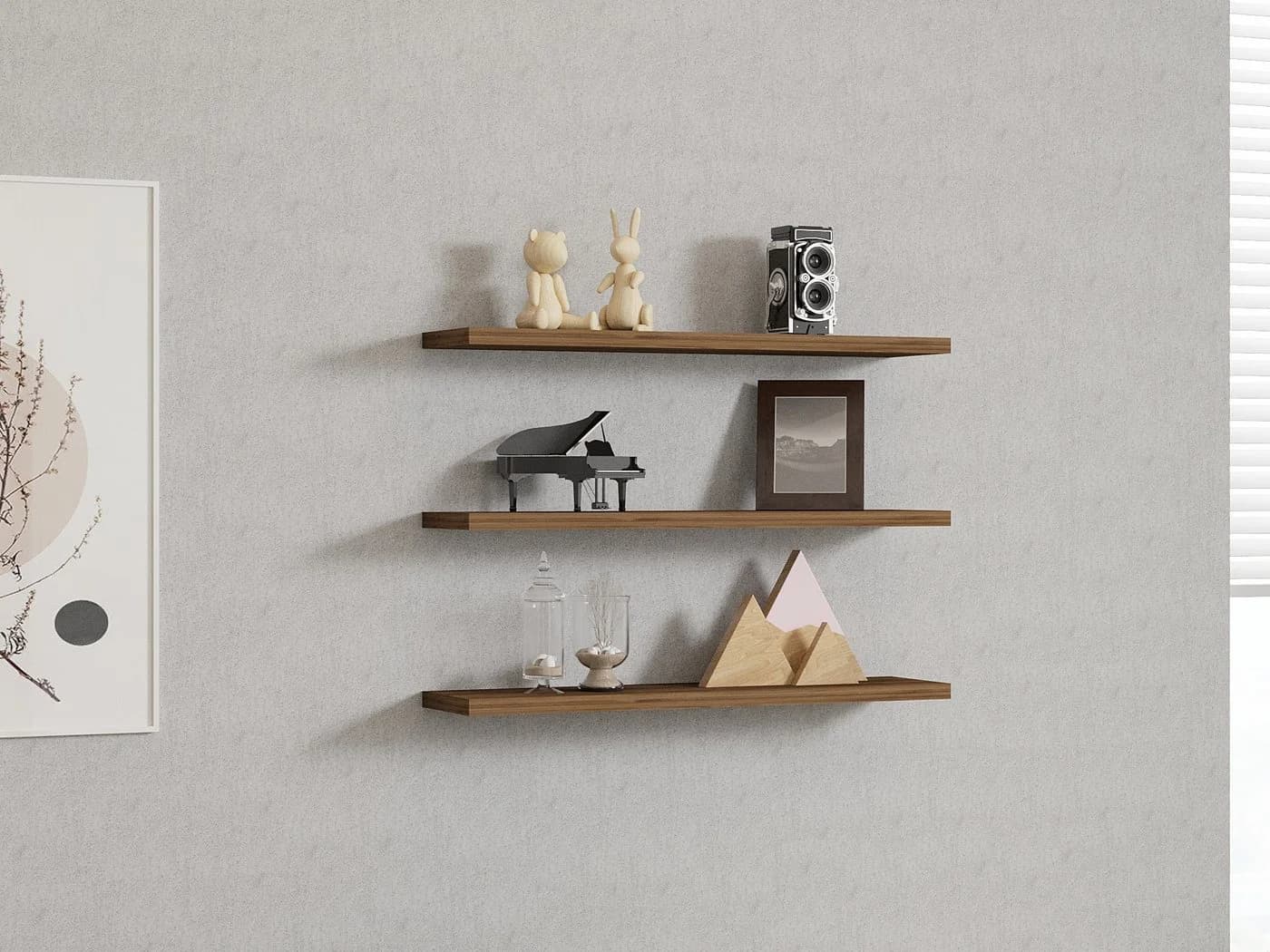 Skye Decor Wandregal Walnuss Skandinavisches Design