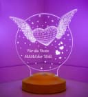 Geschenkelampe LED Nachttischlampe Fliegendes Herz 3D mehrfarbiges Nachtlicht Bild 1