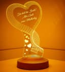 Geschenkelampe LED Nachttischlampe Herz 3D Gravur Bunt Bild 5