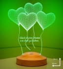 Geschenkelampe LED Nachttischlampe Vier Herzen 3D mehrfarbiges Nachtlicht für Mama Bild 1