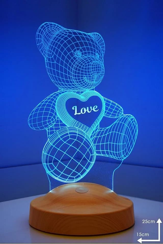 Geschenkelampe LED Nachttischlampe Teddybär 3D Nachtlicht 7 Farben Farbwechsel