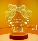 Geschenkelampe LED Nachttischlampe Ballon Herzen 3D Gravur mehrfarbiges Geschenk für Muttertag Bild 1