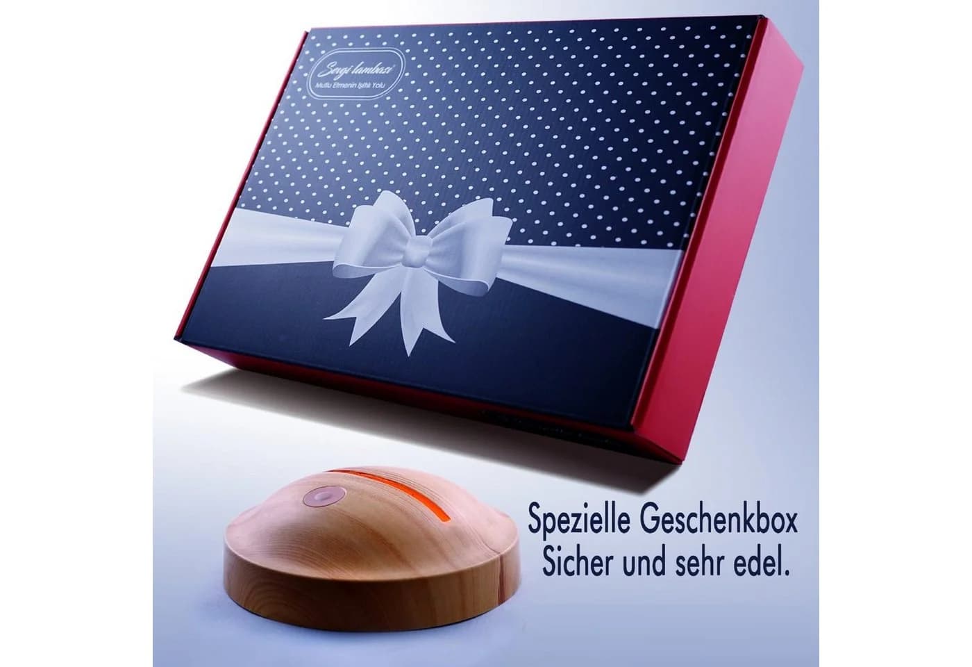 Geschenkelampe LED Nachttischlampe Ballon Herzen 3D Gravur mehrfarbiges Geschenk für Muttertag - Bild 3