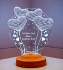 Geschenkelampe LED Nachttischlampe Ballon Herzen 3D Gravur mehrfarbiges Geschenk für Muttertag Bild 5