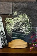 LED Nachttischlampe Racing Motorrad Design 3D-Illusion Art-Deco Bild 1