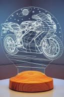 LED Nachttischlampe Racing Motorrad Design 3D-Illusion Art-Deco Bild 4