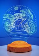 LED Nachttischlampe Racing Motorrad Design 3D-Illusion Art-Deco Bild 5