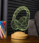 Geschenkelampe LED Nachttischlampe Kopfhörer 3D mehrfarbige Lampe Bild 1