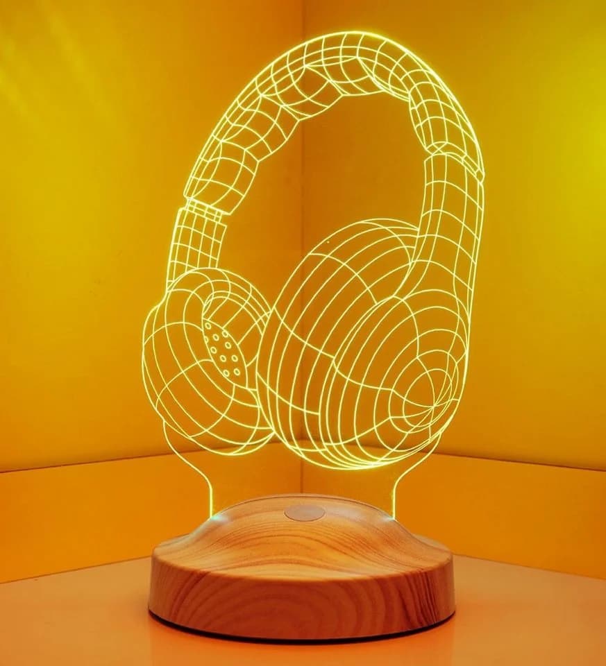 Geschenkelampe LED Nachttischlampe Kopfhörer 3D mehrfarbige Lampe - Bild 3