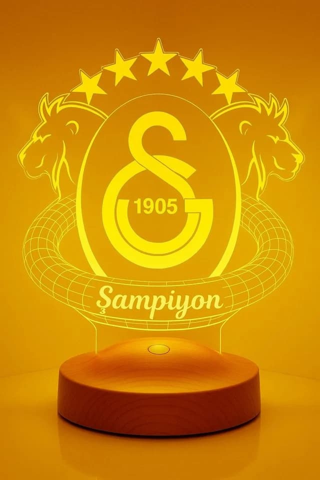 Geschenkelampe LED 3D Nachtlicht Galatasaray 7 Farben