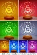Geschenkelampe LED 3D Nachtlicht Galatasaray 7 Farben Bild 5