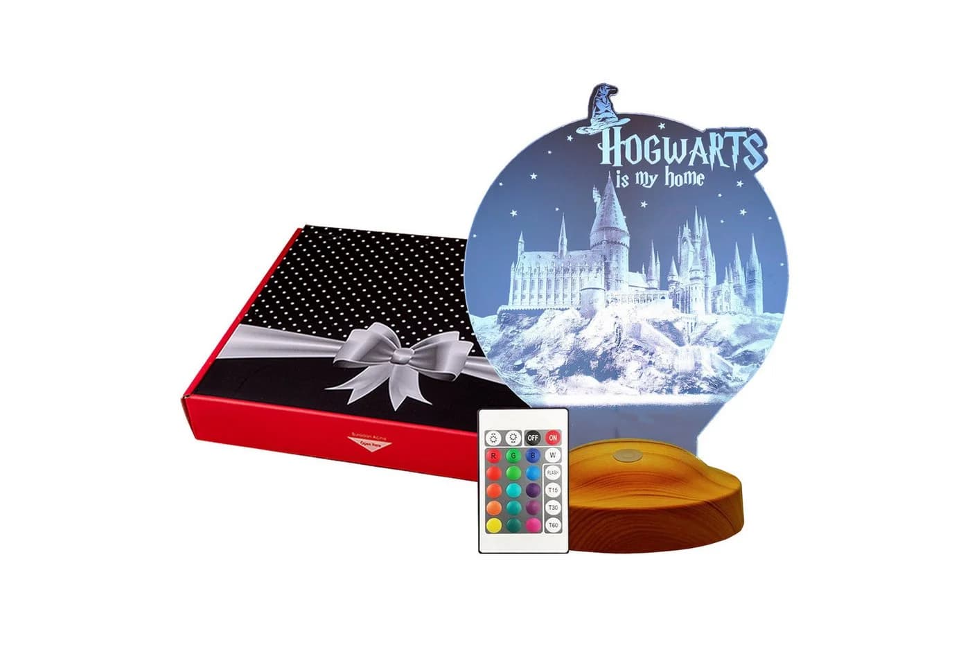 Geschenkelampe LED Nachttischlampe Hogwarts Harry Potter 3D 7 Farben - Bild 2