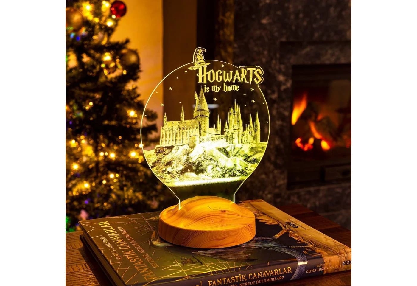 Geschenkelampe LED Nachttischlampe Hogwarts Harry Potter 3D 7 Farben - Bild 4