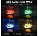 Geschenkelampe LED Nachttischlampe Hogwarts Harry Potter 3D 7 Farben Bild 5
