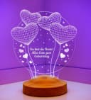Geschenkelampe LED Nachttischlampe Ballon Herzen 3D Gravur 7 Farben Bild 4