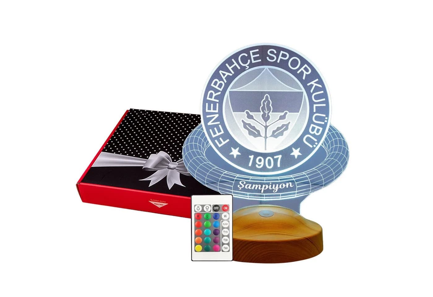 Geschenkelampe LED Nachttischlampe Fenerbahce 3D Nachtlicht 7 Farben - Bild 2
