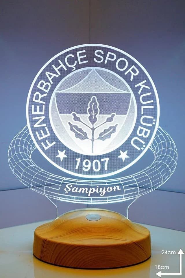 Geschenkelampe LED Nachttischlampe Fenerbahce 3D Nachtlicht 7 Farben - Bild 3