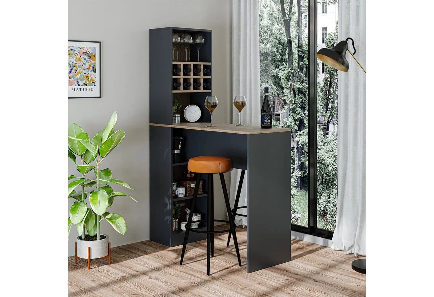 Roomart Bartisch Dublin Hausbar mit Weinregal & Stauraum - Bild 2