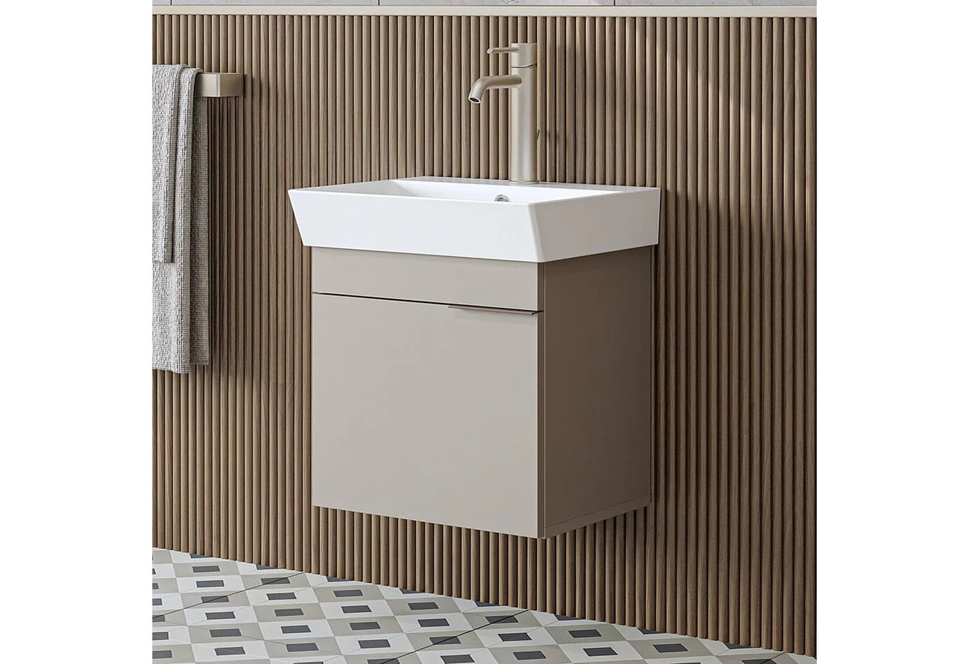 Roomart Badmöbel Set mit Keramik-Waschbecken 50 cm
