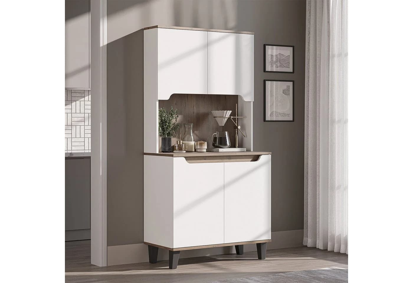 Roomart Küchenbuffet DEFNE mit Nische Beige