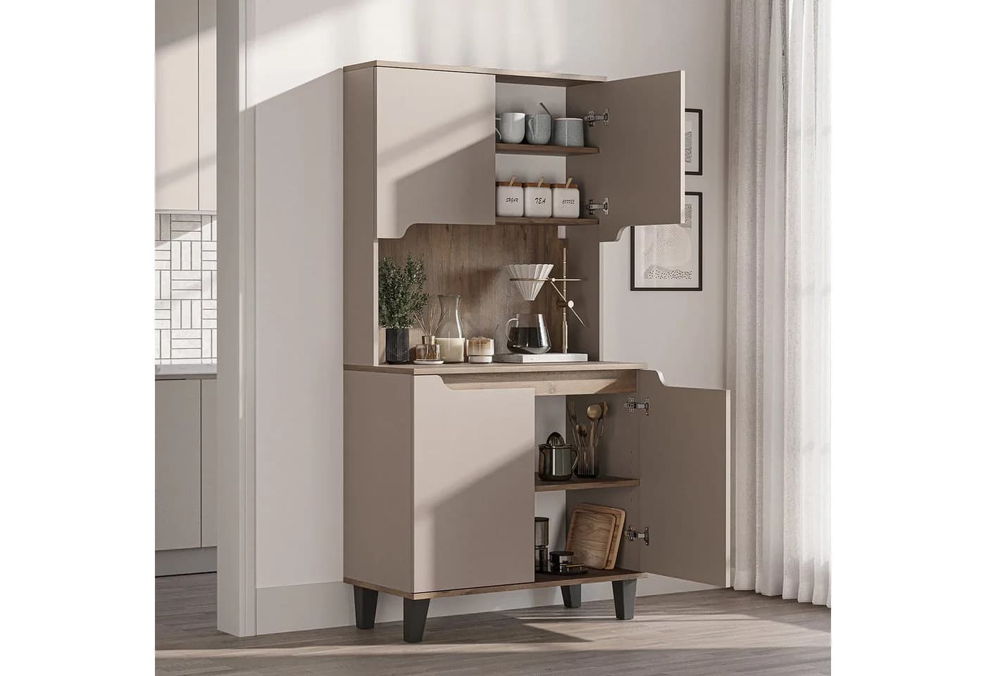 Roomart Küchenbuffet DEFNE mit Nische Kaffeebar Vorratsschrank - Bild 2