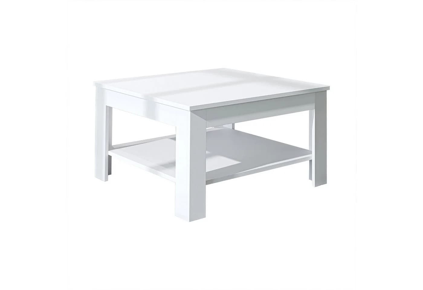Roomart Wohnzimmertisch HELSINKI mit Ablageboden Modern Weiß - Bild 4