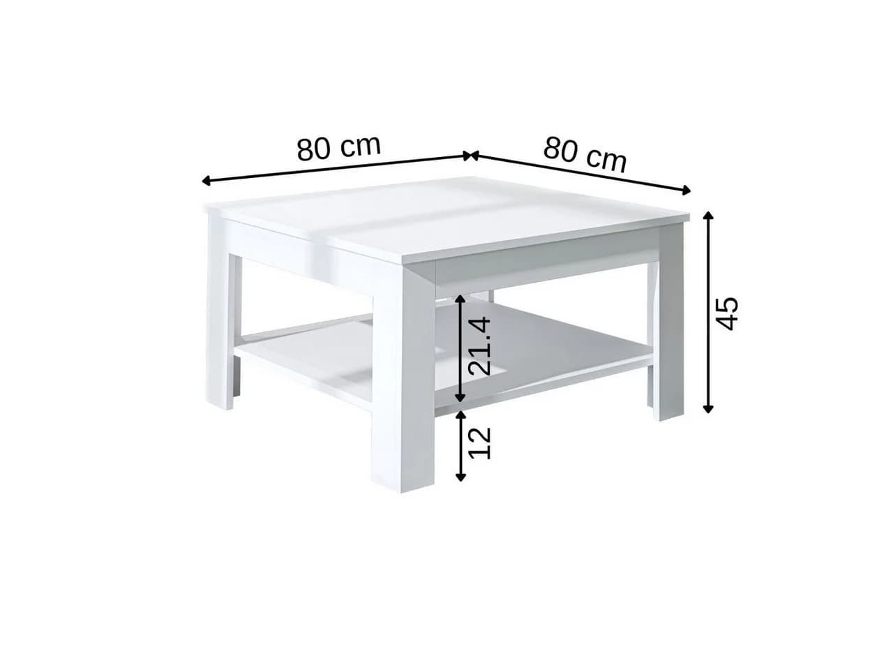 Roomart Wohnzimmertisch HELSINKI mit Ablageboden Modern Weiß - Bild 5