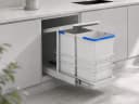Roomart Einbaumülleimer ausziehbar 2x12L Mülltrennsystem grau/schwarz Bild 2