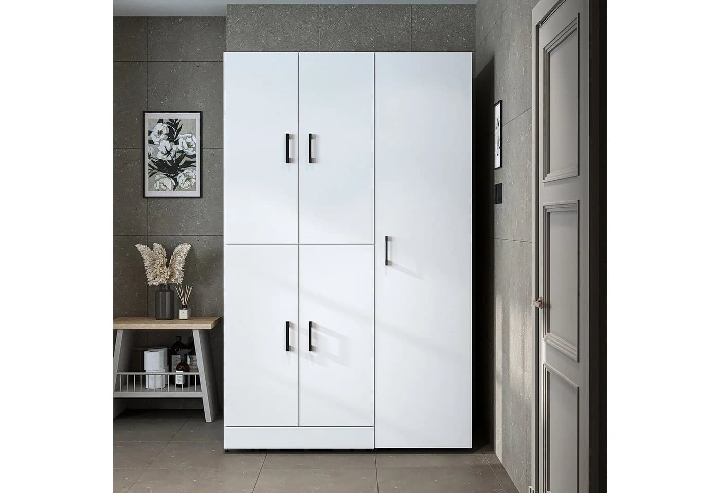 Roomart Waschmaschinenumbauschrank DORA 115 cm mit Hochschrank Soft-Close - Bild 3