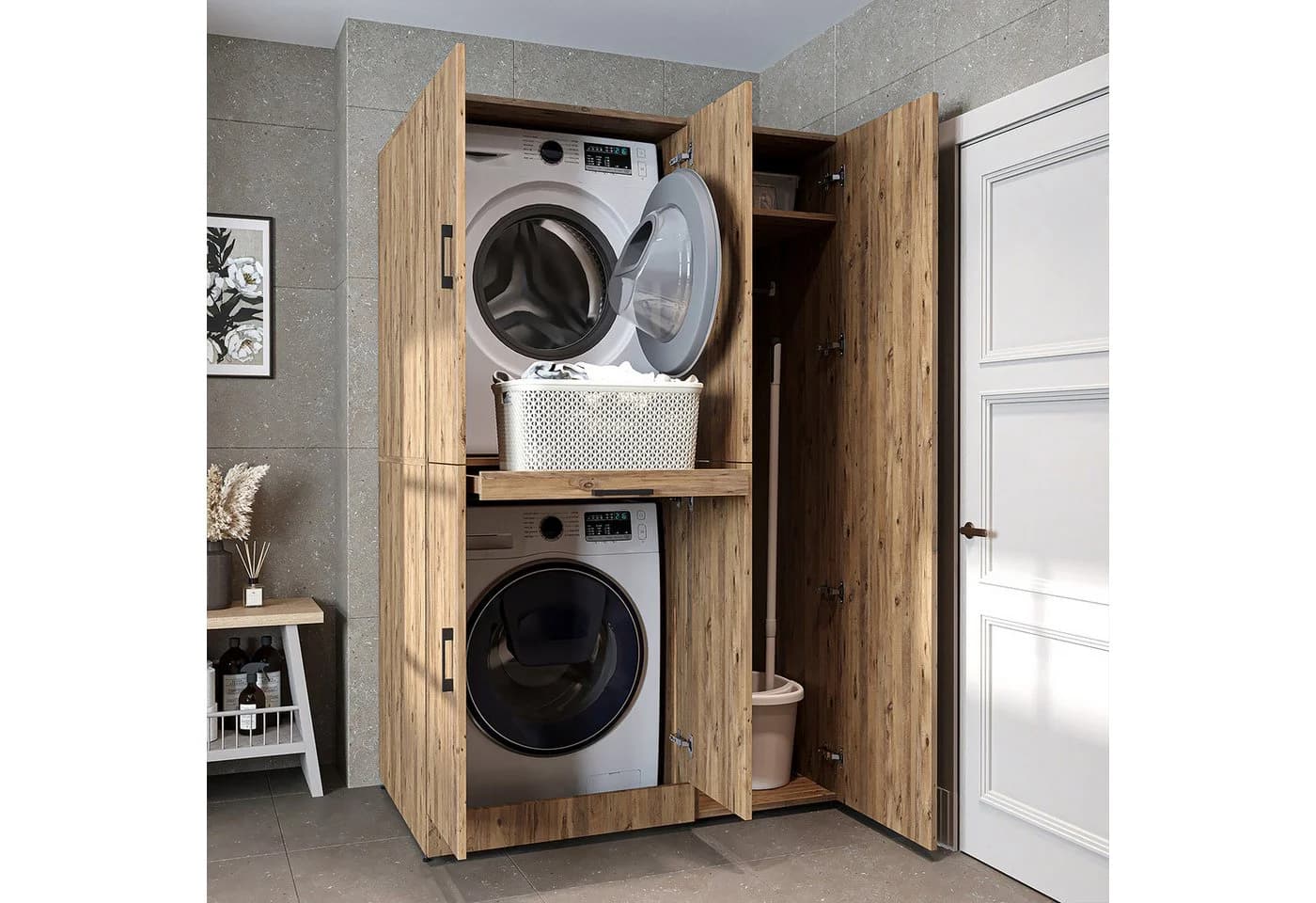 Roomart Waschmaschinenumbauschrank DORA Soft-Close Hochschrank - Bild 2