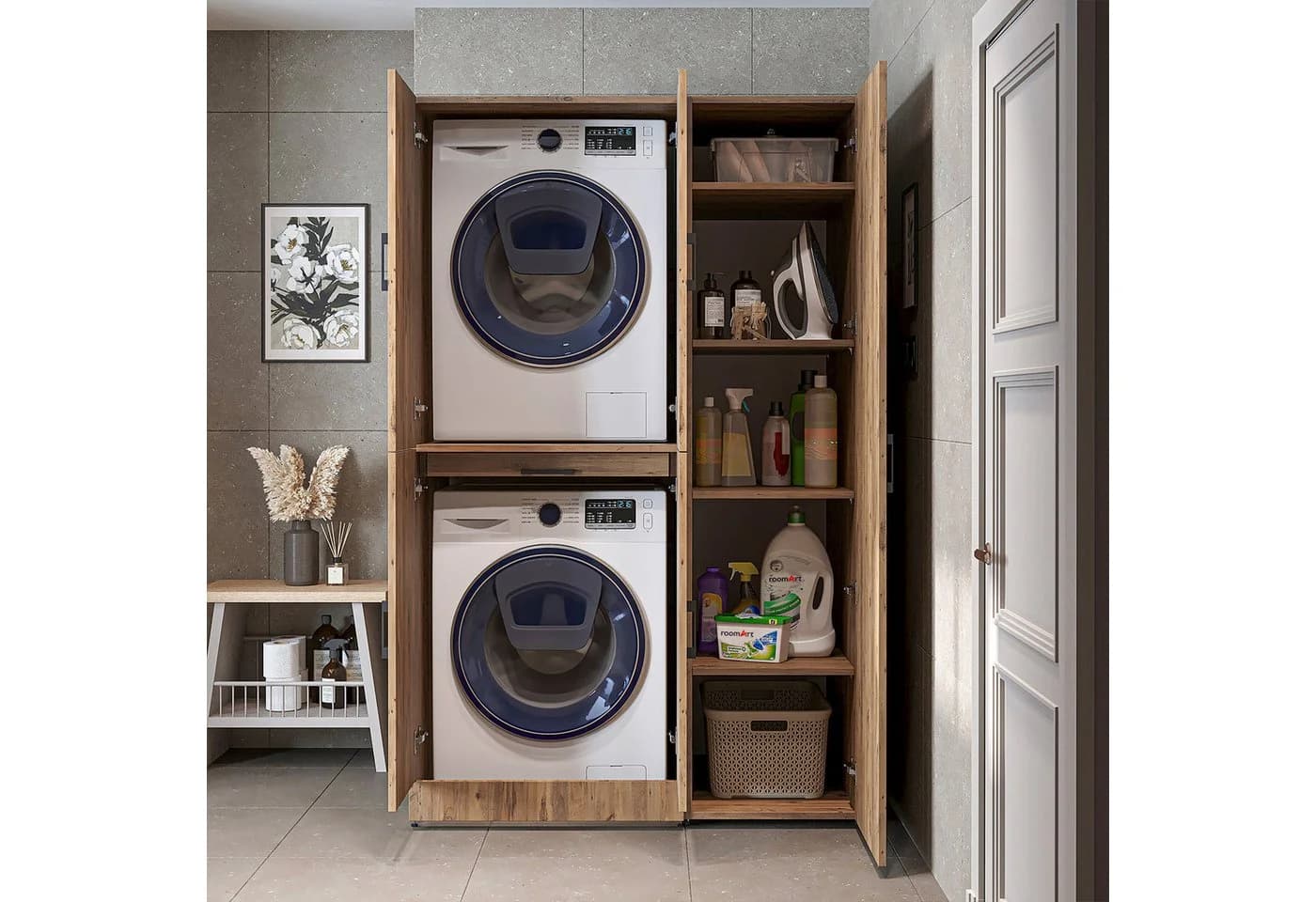 Roomart Waschmaschinenumbauschrank DORA Soft-Close Hochschrank - Bild 5