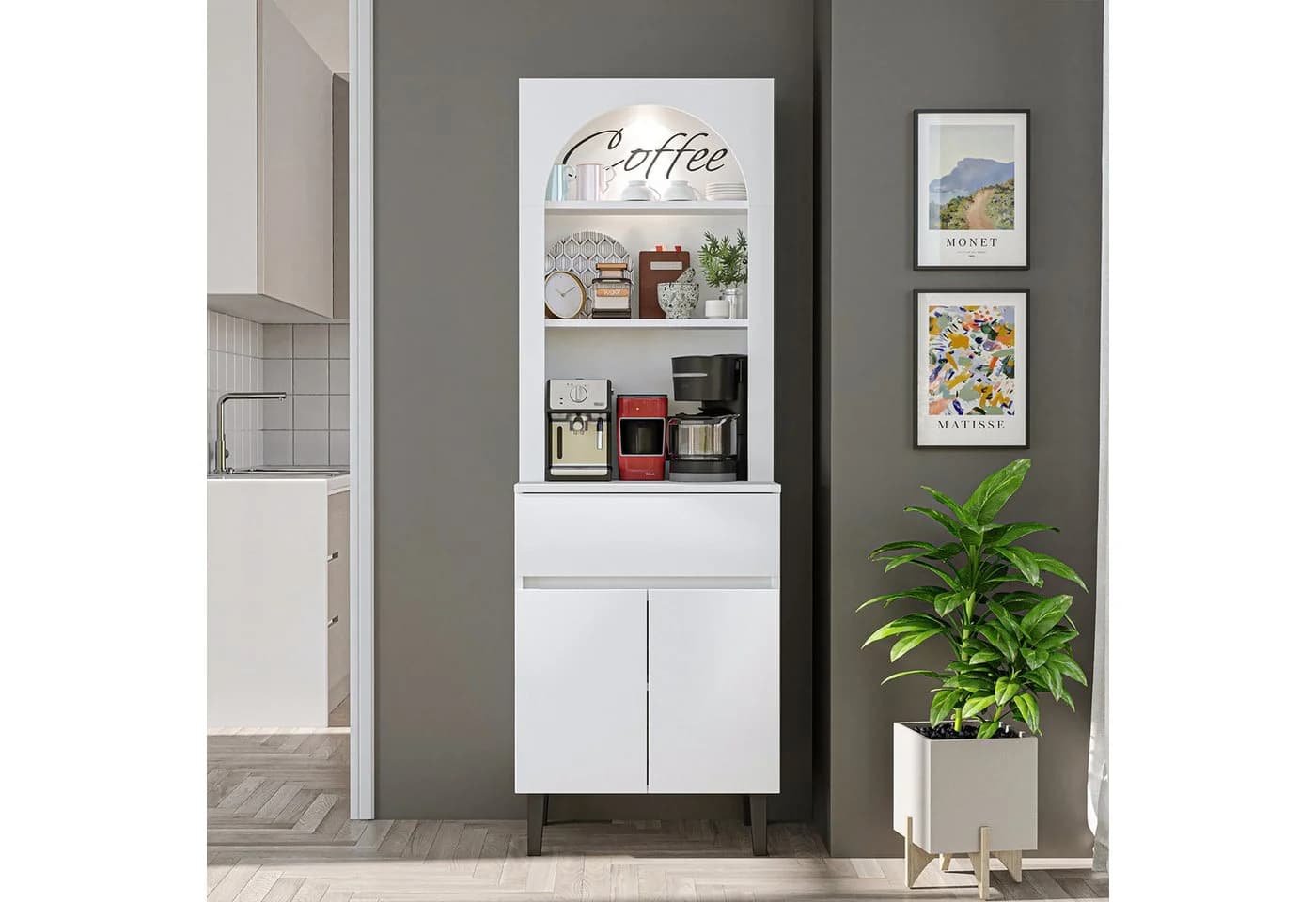 Roomart Küchenregal VENEDIK Küchenschrank 60 cm Weiß - Bild 2
