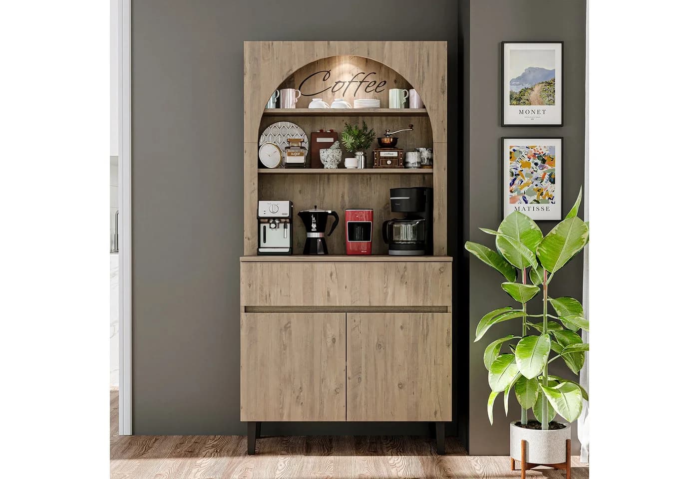 Roomart Küchenregal VENEDIK 90 cm mit Nische und Schublade - Bild 2