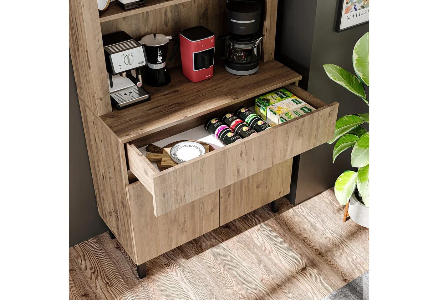 Roomart Küchenregal VENEDIK 90 cm mit Nische und Schublade - Bild 3