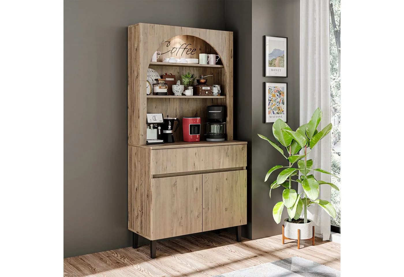 Roomart Küchenregal VENEDIK 90 cm mit Nische und Schublade - Bild 4